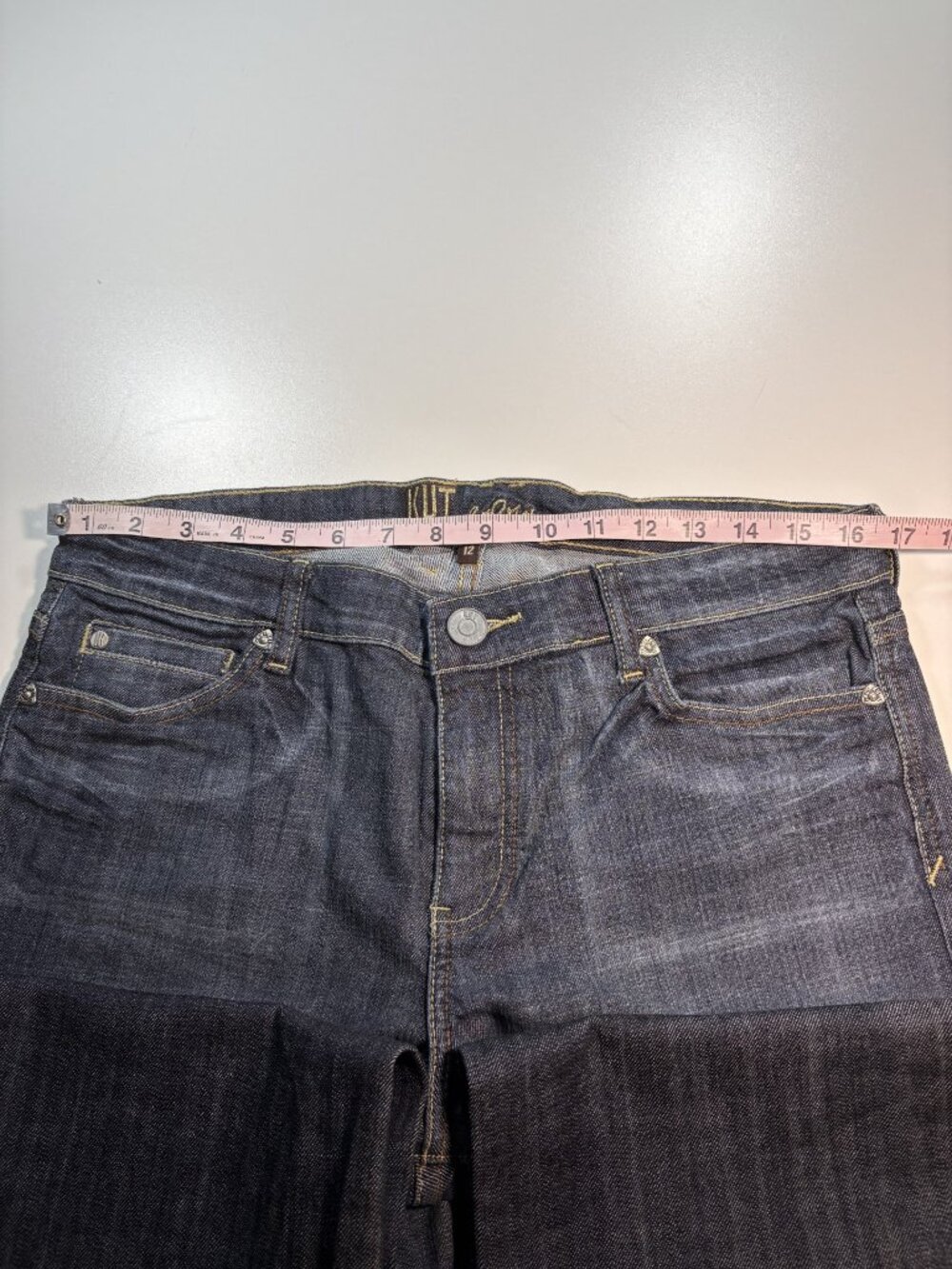KUT From The Kloth Women's Size 12 Bootcut Flare Dark Wash Stretch Jeans 34x33 - Picture 8 of 9